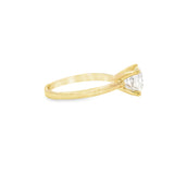 Round lab diamond Gold Engagement Ring