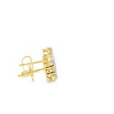 Lab Diamond cube Earrings (yellow gold)
