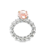 7CT pink oval Lab diamond Ring 13CTTW