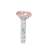 7CT pink oval Lab diamond Ring 13CTTW